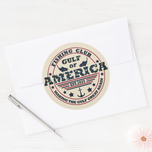 Golf van Amerika vissersclub Amerikaanse patriotti Ronde Sticker (Envelop)