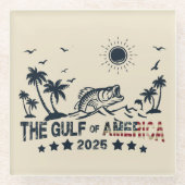 Golf van Amerika vist patriottische Amerikaanse vl Glazen Onderzetter (Voorkant)