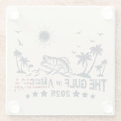 Golf van Amerika vist patriottische Amerikaanse vl Glazen Onderzetter (Achterkant)