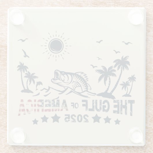 Golf van Amerika vist patriottische Amerikaanse vl Glazen Onderzetter (Achterkant)