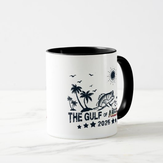 Golf van Amerika vist patriottische Amerikaanse vl Mok (Voorkant rechts)