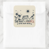 Golf van Amerika vist patriottische Amerikaanse vl Vierkante Sticker (Tas)