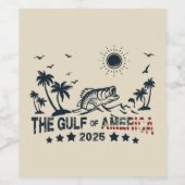 Golf van Amerika vist patriottische Amerikaanse vl Wijn Etiket (Enkel label)