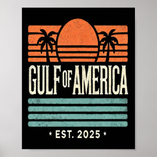 Golf van Amerika Zonsondergang & Kamp; Palmbomen R Poster