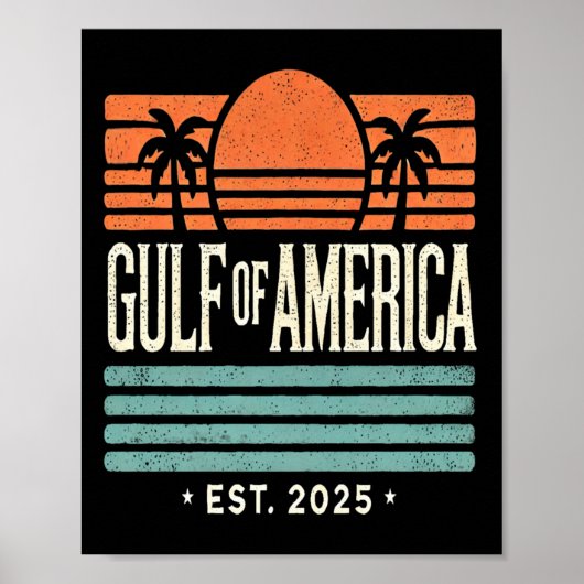 Golf van Amerika Zonsondergang & Kamp; Palmbomen R Poster (Voorkant)