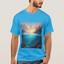 Golf van Amerika zonsopgang en onderwater beeld T-shirt