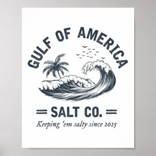 Golf van Amerika zout sinds 2025 Grappig Mexico G Poster