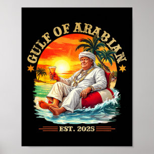 Golf van Arabische Oost 2025 Grappig Trump Vintage Poster