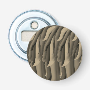 Golf van bruine en bruine moderne kunst button flesopener