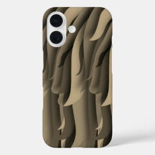 Golf van bruine en bruine moderne kunst iPhone 16 hoesje