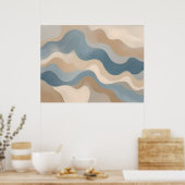 Golf van creativiteit - Abstracte Wavy Lines Wall  Poster (Keuken)