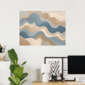 Golf van creativiteit - Abstracte Wavy Lines Wall  Poster (Thuiskantoor)