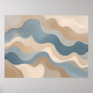 Golf van creativiteit - Abstracte Wavy Lines Wall Poster