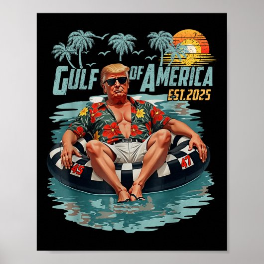 Golf van de VS Amerika EST 2025 Amerikaanse vlag G Poster (Voorkant)