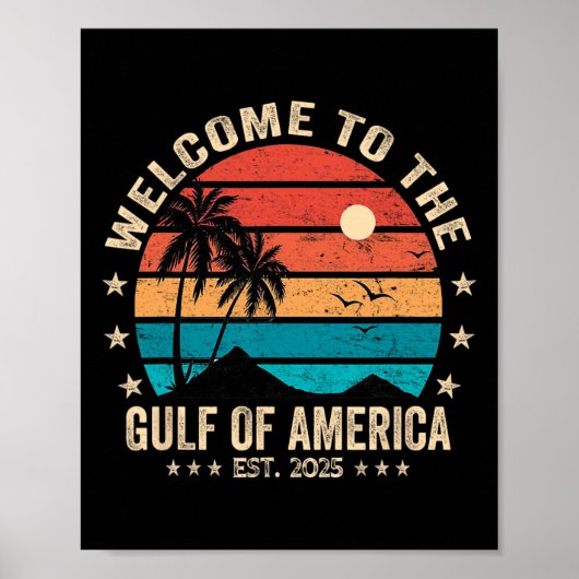 Golf van de VS Amerika EST 2025 Retro Amerika Poster (Voorkant)