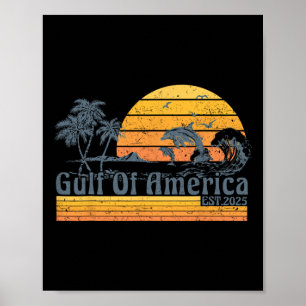 Golf van de VS Amerika EST 2025 Retro  Beach D Poster