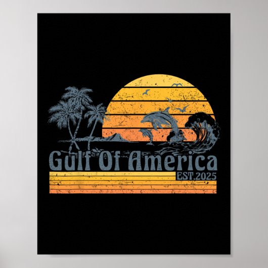 Golf van de VS Amerika EST 2025 Retro  Beach D Poster (Voorkant)