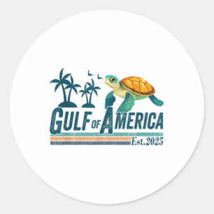 Golf van de VS Amerika EST 2025 Schildpad Golf Mex Ronde Sticker