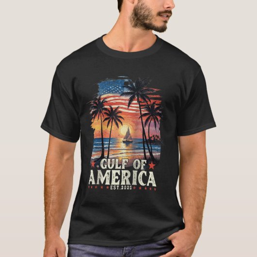 Golf van de VS Amerika EST 2025 VS Amerikaanse vla T-shirt (Voorkant)