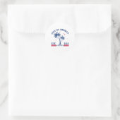 Golf van de VS Amerika, Retro Golf van de VS Ameri Ronde Sticker (Tas)