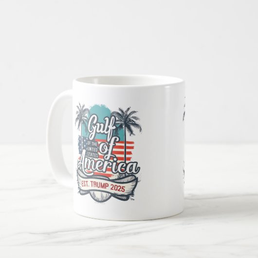 Golf van de VS Amerika Trump 2025 Amerikaanse vlag Koffiemok (Voorkant links)