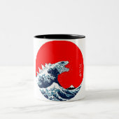 Golf van Godzila Tweekleurige Koffiemok (Center)