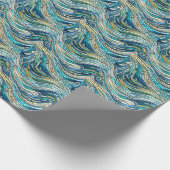 Golf van golven turquoise mozaïek Kunst Cadeaupapier (Hoek)