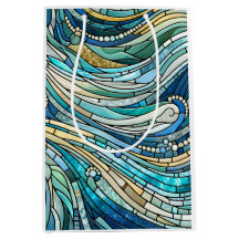 Golf van golven turquoise mozaïek-kunst