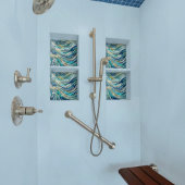 Golf van golven turquoise mozaïek-kunst tegeltje