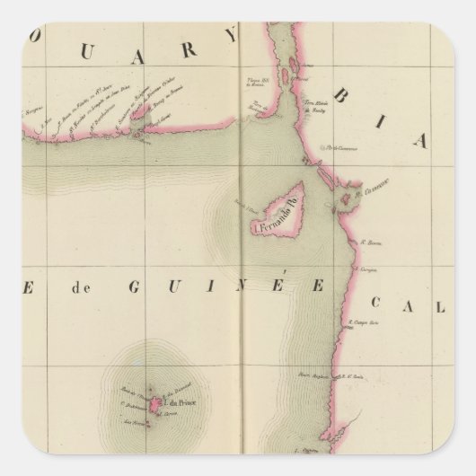 Golf van Guinee 36 Vierkante Sticker (Voorkant)