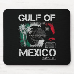 Golf van Mexico 1672 Historische kaart Retro Bea Muismat