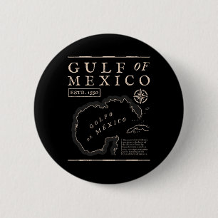 Golf van Mexico 1672 Historische kaart Ronde Button 5,7 Cm