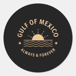 Golf van Mexico altijd en eeuwig retro th Ronde Sticker