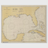 Golf van Mexico Authentic Nautical Chart Cadeaupapier (Vlak)