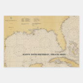  Golf van Mexico Authentic Nautical Chart Inpakpapier Vel (Voorkant 3)