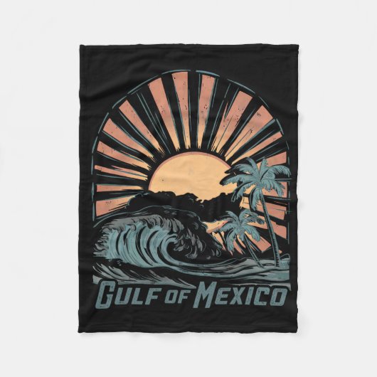Golf van Mexico Beach Palms zomervakantie Fleece Deken (Voorkant)