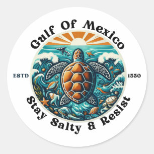 Golf van Mexico Blijf zout en weersta #2 Stickers