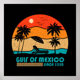 Golf van Mexico blijf zout vintage Poster