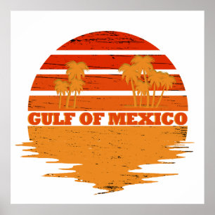 Golf van Mexico blijf zout vintage Poster
