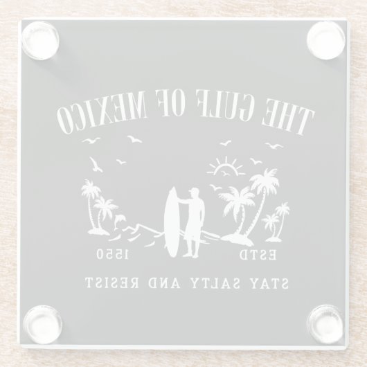 Golf van Mexico blijft zout en verzet zich Glazen Onderzetter (Achterkant)