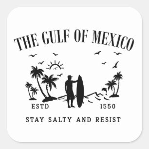 Golf van Mexico blijft zout en verzet zich Vierkante Sticker