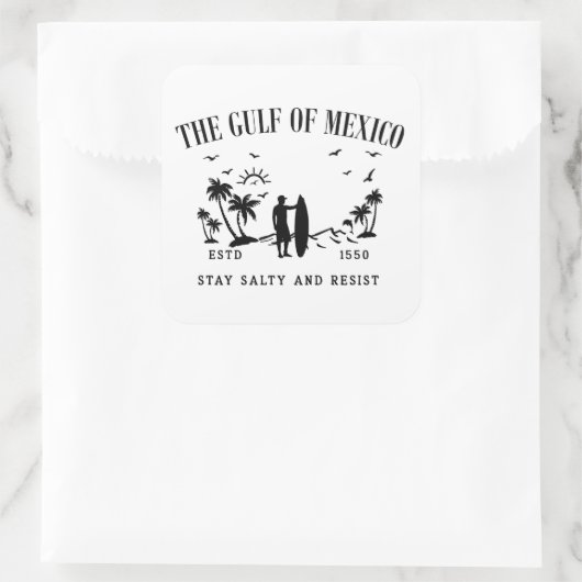Golf van Mexico blijft zout en verzet zich Vierkante Sticker (Tas)