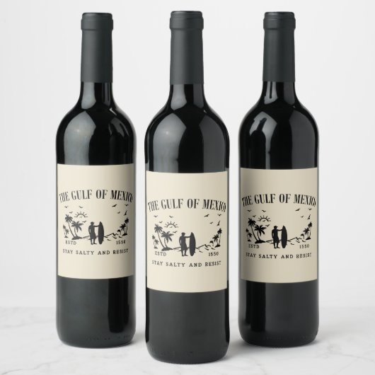 Golf van Mexico blijft zout en verzet zich Wijn Etiket (Flessen)
