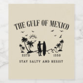 Golf van Mexico blijft zout en verzet zich Wijn Etiket (Enkel label)