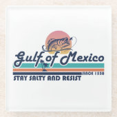Golf van Mexico blijft zout en weerstaat vissen Glazen Onderzetter (Voorkant)