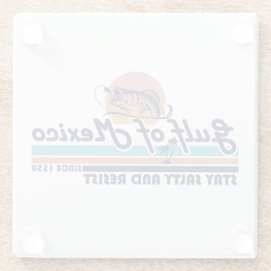 Golf van Mexico blijft zout en weerstaat vissen Glazen Onderzetter (Achterkant)