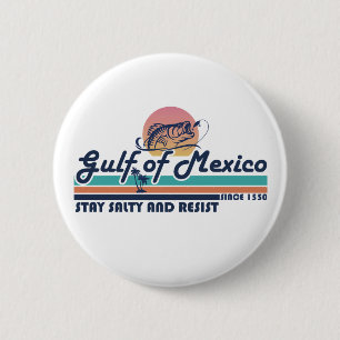 Golf van Mexico blijft zout en weerstaat vissen Ronde Button 5,7 Cm