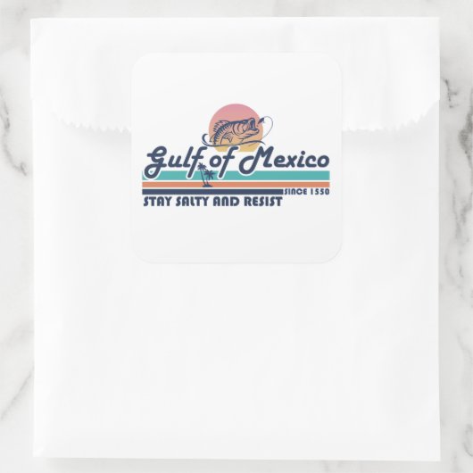 Golf van Mexico blijft zout en weerstaat vissen Vierkante Sticker (Tas)