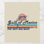Golf van Mexico blijft zout en weerstaat vissen Wijn Etiket (Enkel label)