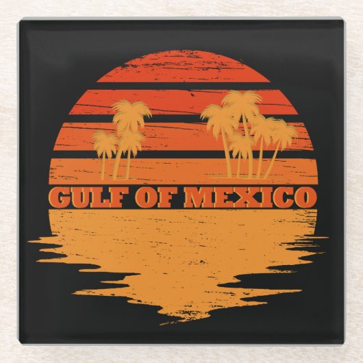 Golf van Mexico blijft zout  Glazen Onderzetter (Voorkant)